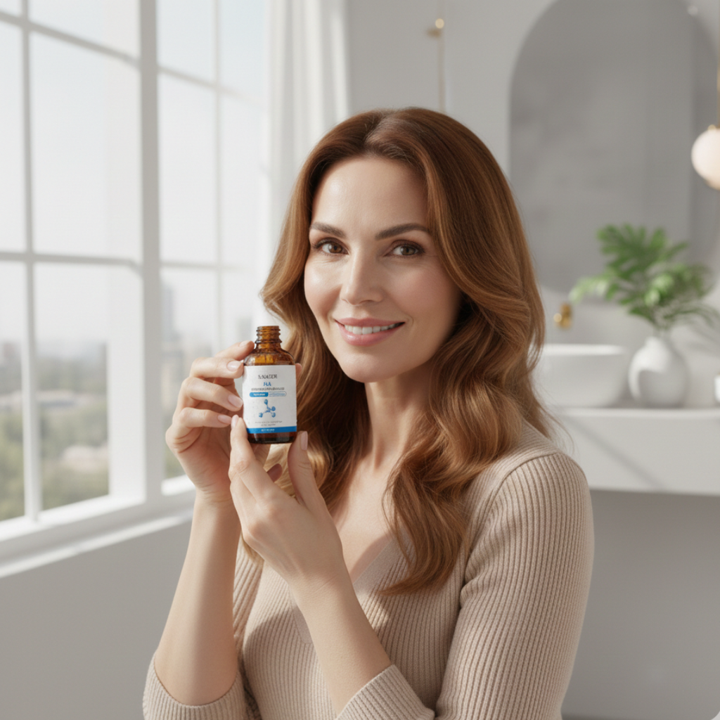 100% Ácido Hialurónico HA Puro · Hidratación Profunda · Piel Firme, Lisa y Luminosidad Intensa