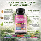 Suplemento para las hormonas-Myo-Inositol + D-Chiro Inositol + Berberina + Vitamina D3 + K2 – 90 Cápsulas