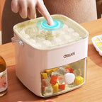 Máquina para Hacer Cubitos de Hielo 2 en 1 con Bandeja y Tapa – Práctica, Moderna y Eficiente